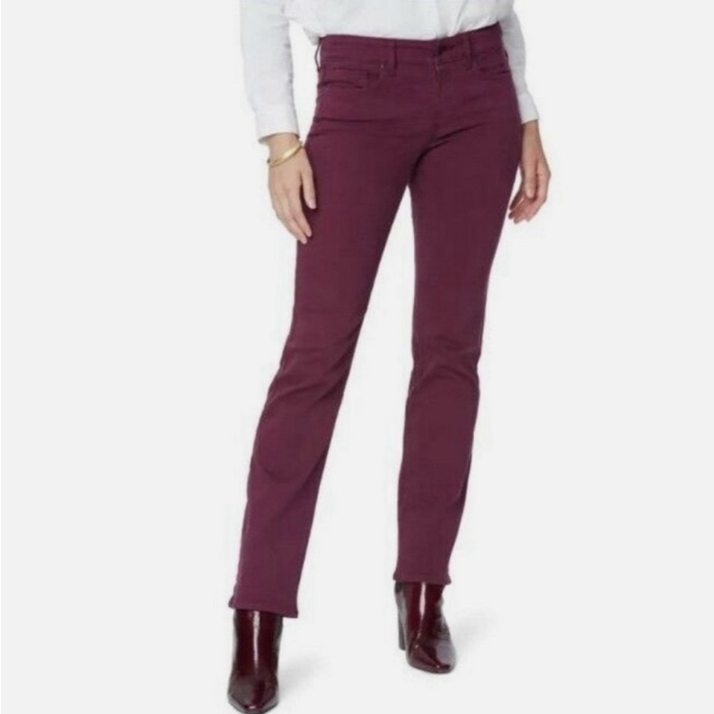 NYDJ Women's Straight Leg Jeans - Burgundy
